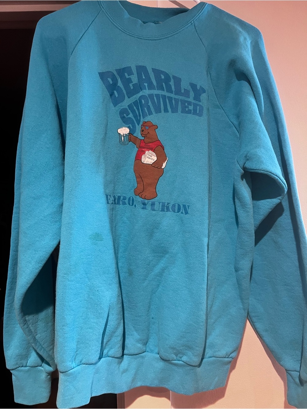 Vintage Hanes Bearly Survived Graphic Crewneck Sweatshirt